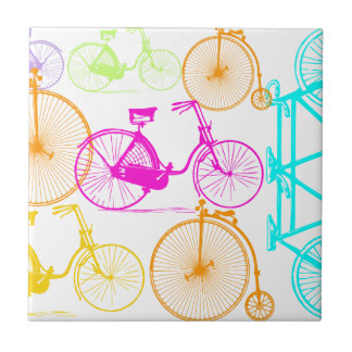 Azulejo De Cerámica Vintage Moderno Bicicleta Color brillante Patrón d