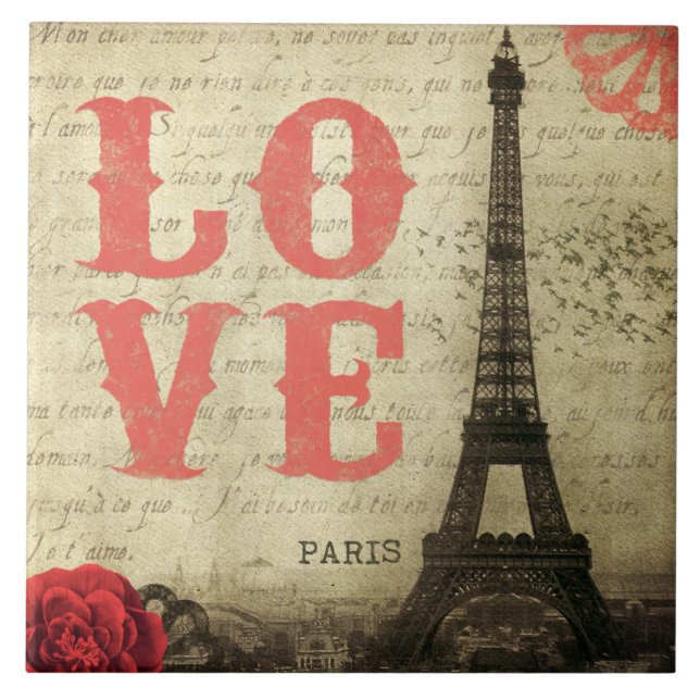 Azulejo De Cerámica Vintage París (Frente)