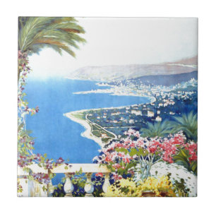 Azulejo De Cerámica Vintage San Remo Italia Europa Viaje