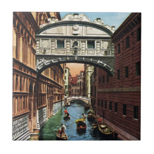 Azulejo De Cerámica Vintage Venecia, el puente de suspiros