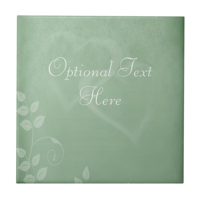 Azulejo De Cerámica Vintage verde sabio (Frente)