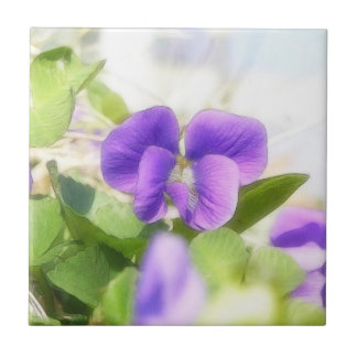 Azulejo De Cerámica Violeta preciosa de la primavera