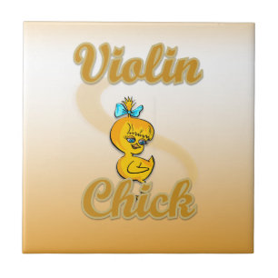 Azulejo De Cerámica Violin Chick