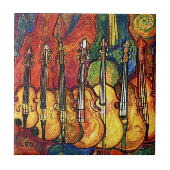 Azulejo De Cerámica Violines (Frente)