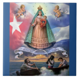 AZULEJO DE CERÁMICA VIRGEN DE LA CARIDAD DEL COBRE,