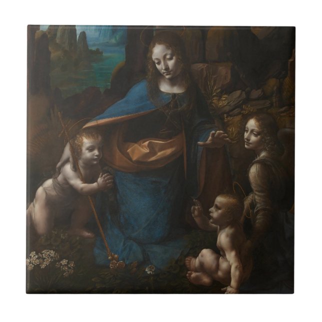 Azulejo De Cerámica virgen de las rocas (Frente)