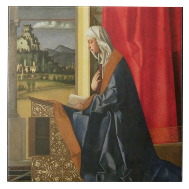 Azulejo De Cerámica Virgen María, de la díptica del anuncio (aceite (Frente)