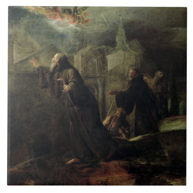 Azulejo De Cerámica Vision de St Francis de Paola (Frente)