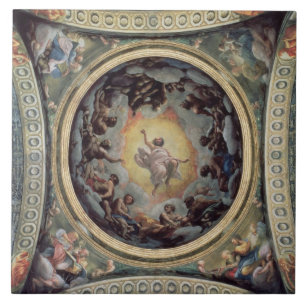Azulejo De Cerámica Vision de St. John en Patmos, 1520-23 (fresco)