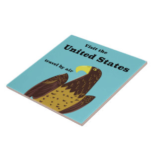 Azulejo De Cerámica Visita el cartel de viaje de Estados Unidos