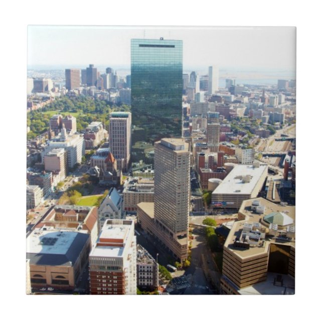 Azulejo De Cerámica Vista aérea de Boston 2 (Frente)