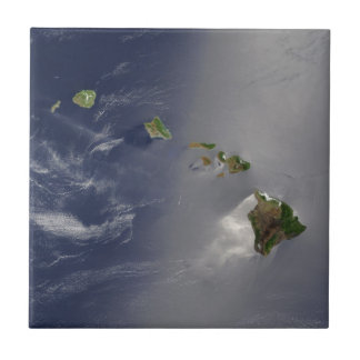 Azulejo De Cerámica Vista de Hawaii del espacio