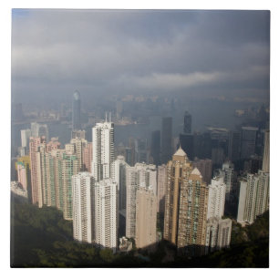 Azulejo De Cerámica Vista de Hong Kong desde el pico