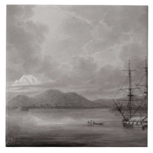 Azulejo De Cerámica Vista de Río de Manila (litografía)