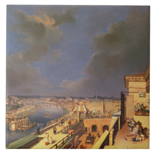 Azulejo De Cerámica Vista de Viena, 1819 (aceite en lona)