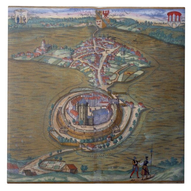 Azulejo De Cerámica Vista del lugar de Louis le magnífico, con uno de (Frente)