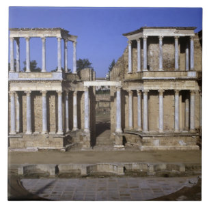 Azulejo De Cerámica Vista del teatro, comenzada 24 A.C. (foto) 2