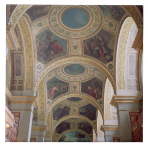 Azulejo De Cerámica Vista del techo coffered de la biblioteca con s