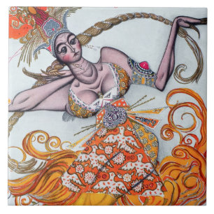Azulejo De Cerámica Vista el diseño para un pas de deux bailado en el