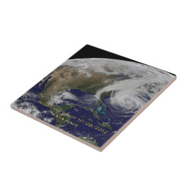 Azulejo De Cerámica Vista satelital del huracán Sandy