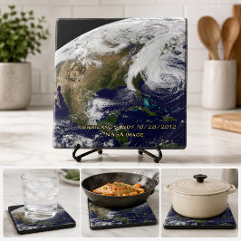 Azulejo De Cerámica Vista satelital del huracán Sandy