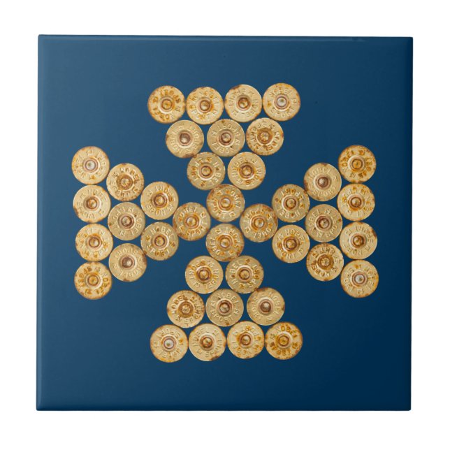 Azulejo De Cerámica Vista superior de los cartuchos de caza (Frente)