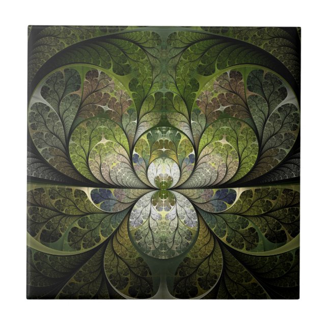 Azulejo De Cerámica Vitral de la primavera (Frente)