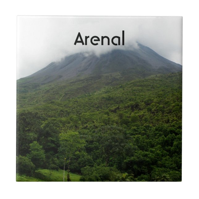 Azulejo De Cerámica Volcán de Arenal (Frente)