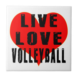 Azulejo De Cerámica Voleibol vivo del amor