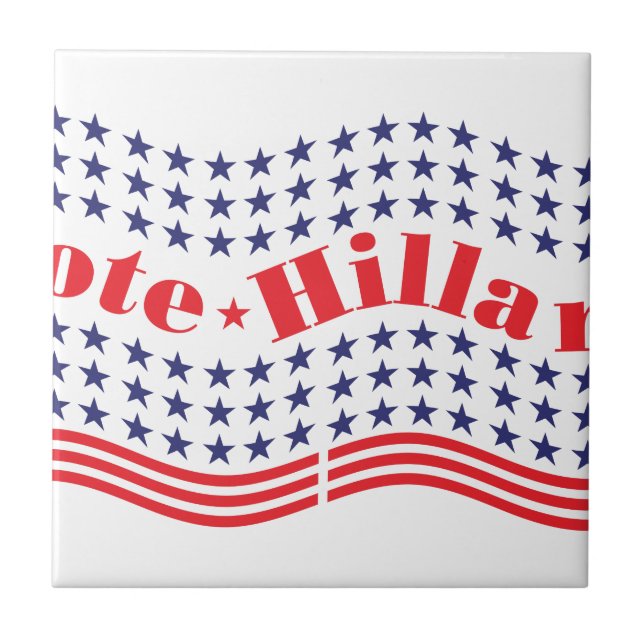 Azulejo De Cerámica votar por hillary (Frente)