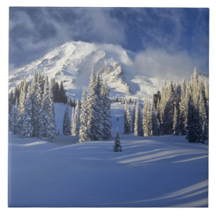Azulejo De Cerámica WA, Parque Nacional Mt. Rainier, Mt. Rainier y Par
