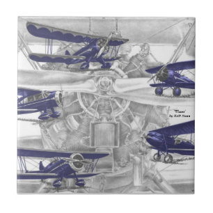 Azulejo De Cerámica Waco Biplane
