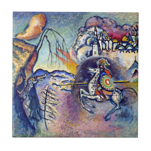 Azulejo De Cerámica Wassily Kandinsky - San Jorge y los jinetes (Frente)