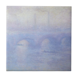 Azulejo De Cerámica Waterloo Bridge, Efecto de Niebla por Claude Monet