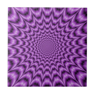 Azulejo De Cerámica Web explosiva en mosaico púrpura