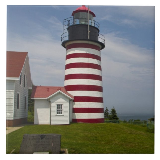 Azulejo De Cerámica West Quoddy Head Lighthouse State Park es el (Frente)