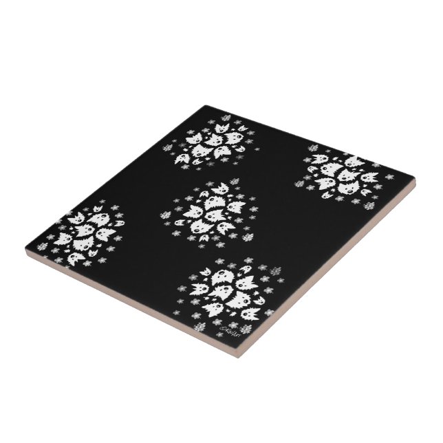 Azulejo De Cerámica Westie Bouquet Tile (Lado)