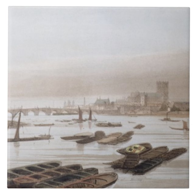 Azulejo De Cerámica Westminster del puente de Waterloo, th de (Frente)