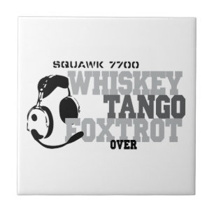 Azulejo De Cerámica Whiskey Tango Foxtrot - Humor de aviación