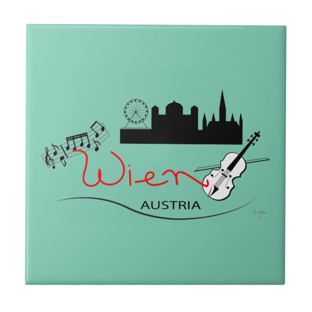 Azulejo De Cerámica Wien, Austria - Österreich (Frente)
