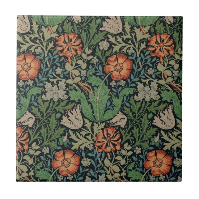 Azulejo De Cerámica William Morris Compton Wallpaper Classic (Frente)