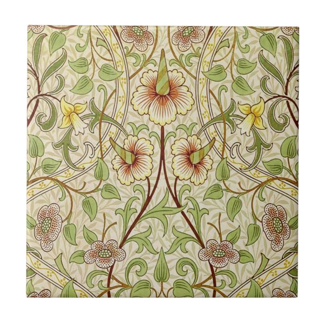 Azulejo De Cerámica William Morris Daffodil Classic Flower Wallpaper (Frente)