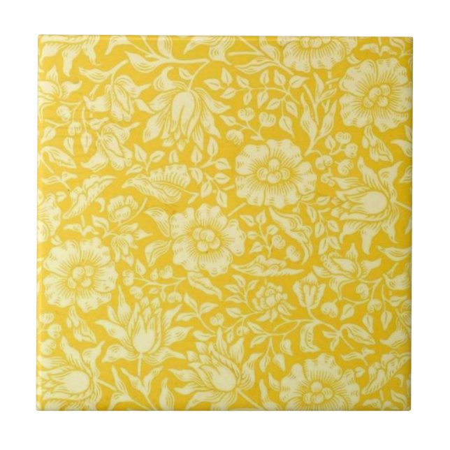 Azulejo De Cerámica William Morris - Mallow amarillo (Frente)