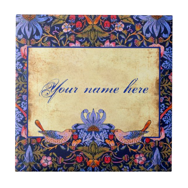Azulejo De Cerámica William Morris Pre-Raphaelite Personalizable Tile (Frente)