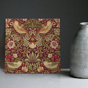 Azulejo de cerámica William Morris Strawberry Thie