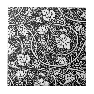 Azulejo De Cerámica William Morris Vino blanco negro de uva