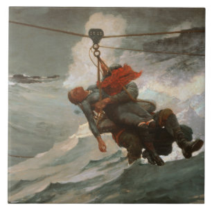 Azulejo De Cerámica Winslow Homer - La línea de vida
