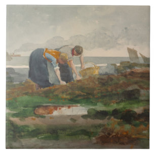 Azulejo De Cerámica Winslow Homer - los recolectores del mejillón