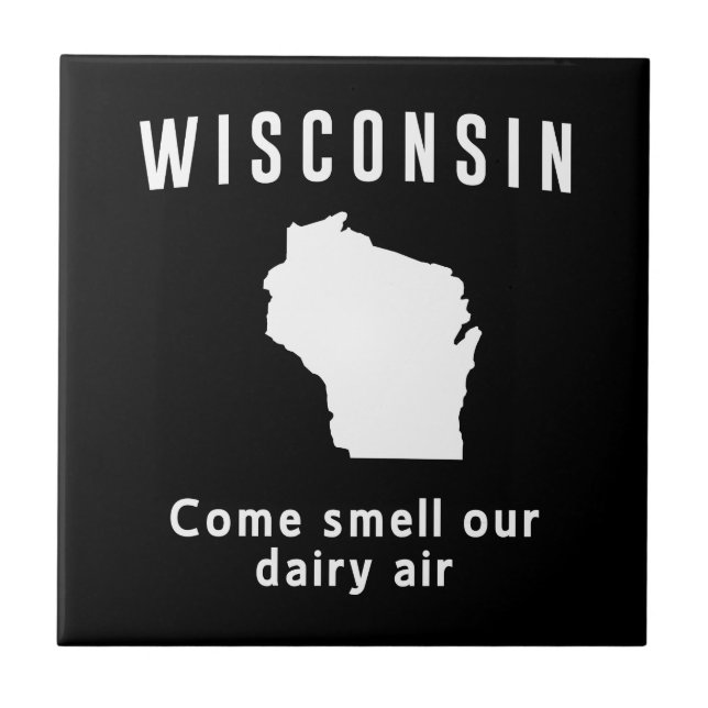 Azulejo De Cerámica Wisconsin viene olor nuestro aire de la lechería (Frente)