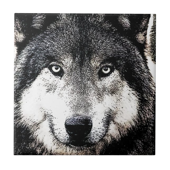 Azulejo De Cerámica Wolf Eyes (Frente)